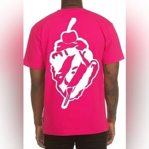 Icecream Face Off Short Sleeve Tee Shirt Pink Size Small Like New